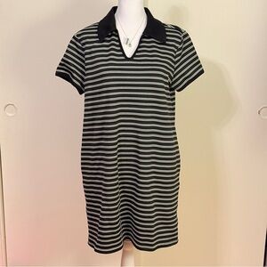 Striped Black and White Polo Dress